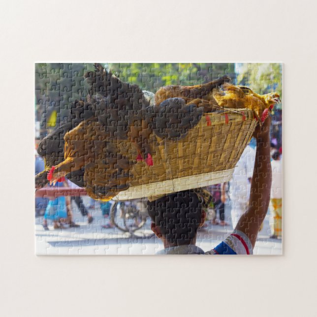 Puzzle Vendedoras de pollo en Bangladesh. (Horizontal)