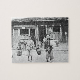 Puzzle Vendedores ambulantes chinos, c.1870 (foto de b/w)