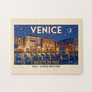 Puzzle Venecia de Noche Gran Canal Gondolas Arte