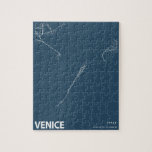 Puzzle Venecia Italia Minimalista ciudad arte en línea de<br><div class="desc">Venecia Italia: Mapa Minimalista de la ciudad arte en el rompecabezas azul</div>
