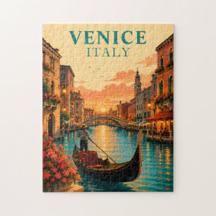 Puzzle Venecia Romántica Italia Atardecer Gónbola Escénic