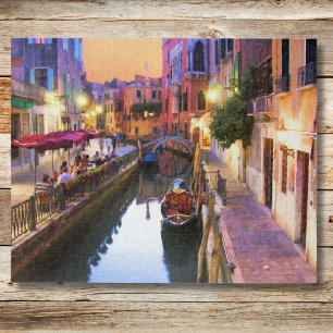 Puzzle Venecia romántica, Italia Callejón al atardecer