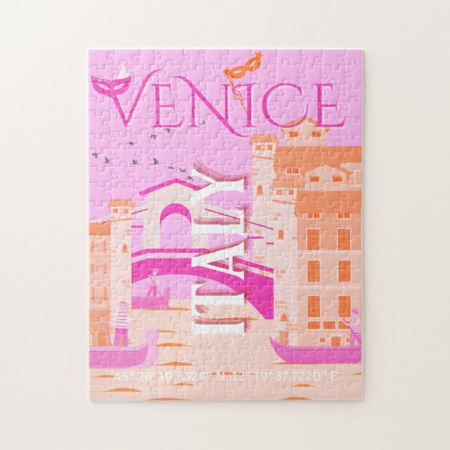 Puzzle Venecia Viajes Art, Italia, Viajes Art, Retro, Ros (Vertical)