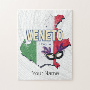 Puzzle Veneto Italia Retro Región Mapa de Vintage Souveni