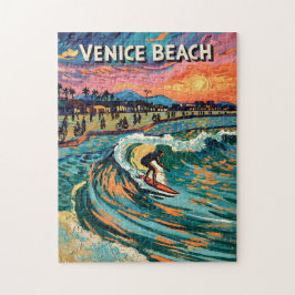 Puzzle Venice Beach Surf California Vintage Bold Colors