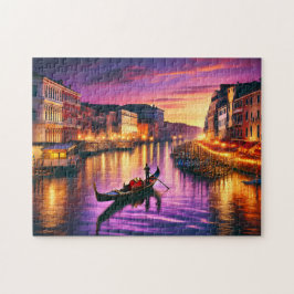 Puzzle Venice Gondola Grand Canal Romantic Italy Night