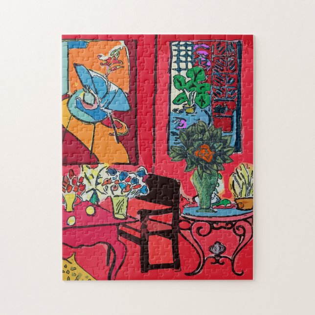 Puzzle Ventana abstracta, base con Rosa (Vertical)