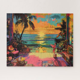 Puzzle Ventana al paraíso - Arte pop en la playa