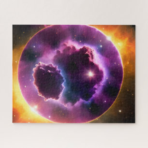 Puzzle Ventana cósmica en otra dimensión de galaxia púrpu