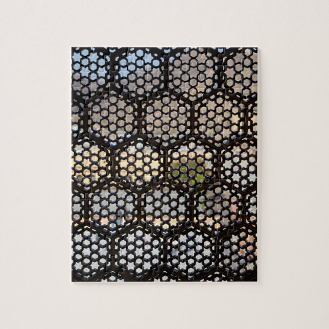 Puzzle ventana de celosía geométrica, India (Vertical)