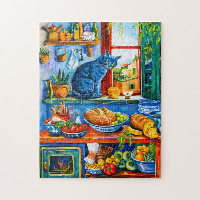 Puzzle Ventana de cocina del gato (Vertical)