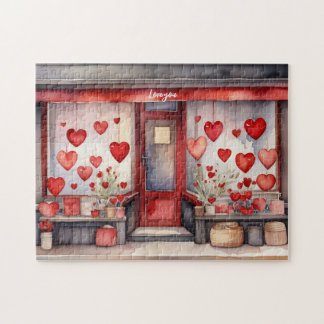 Puzzle Ventana de la tienda del El día de San Valentín de