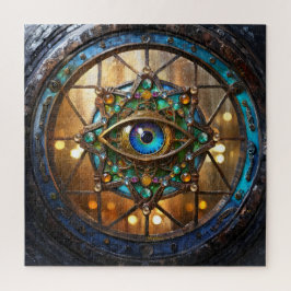 Puzzle Ventana de ojo de buey rústica Tercer Ojo