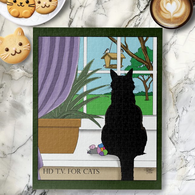 Puzzle Ventana de visualización de gato negro (Subido por el creador)