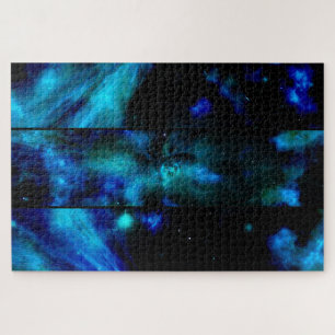 Puzzle Ventana En El Espacio, Estrellas De Nebula Azul