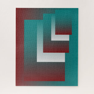 Puzzle Ventanas en blanco burdeos verde azulado