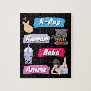 Puzzle Ventilador de la cultura K-Pop, Ramen, Boba y Anim