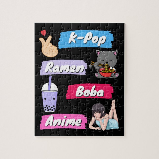 Puzzle Ventilador de la cultura K-Pop, Ramen, Boba y Anim (Vertical)