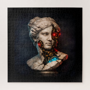 Puzzle Venus Mecánica: Arte de Estatuas Cyberpunk