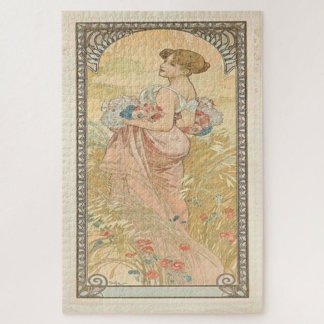 Puzzle Verano 1900: Un Art Nouveau de Mucha (Vertical)