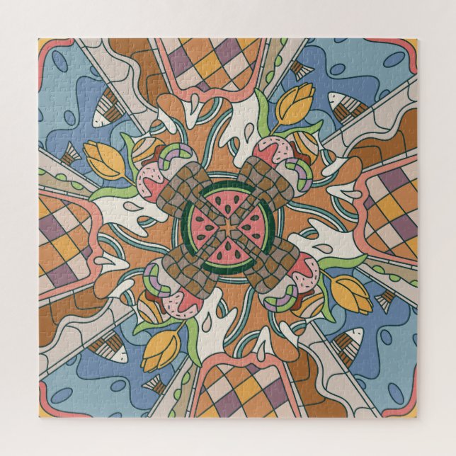 Puzzle Verano consciente: Pastel y Patrón juguetón (Vertical)