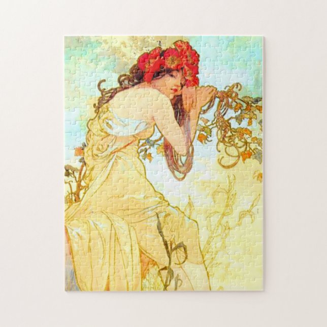 Puzzle Verano de Art Nouveau de Alphonse Mucha (Vertical)