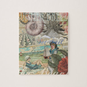 Puzzle verano playa vintage pulpo antigüedades vela