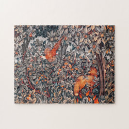 Puzzle VERDAD, ANIMALES FORESTALES Pheasant, Red Fox, Lea