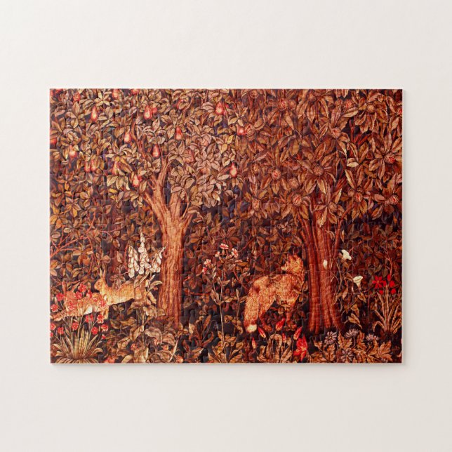 Puzzle VERDAD,Hares DE ANIMALES FORESTALES,Fox Roja,Flora (Horizontal)