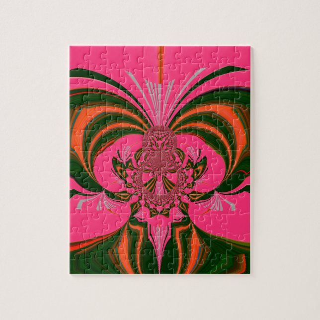 Puzzle Verde dorado rojo rosado (Vertical)