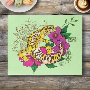 Puzzle Verde Gecko Amarillo Leopardo