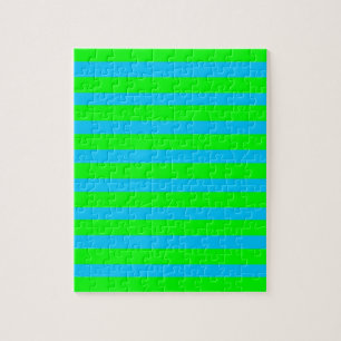Puzzle Verde lima de neón y rayas azules verde azuladas