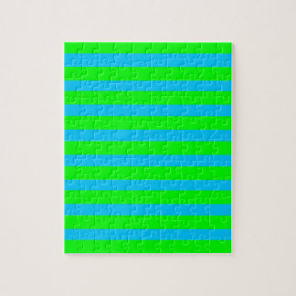 Puzzle Verde lima de neón y rayas azules verde azuladas