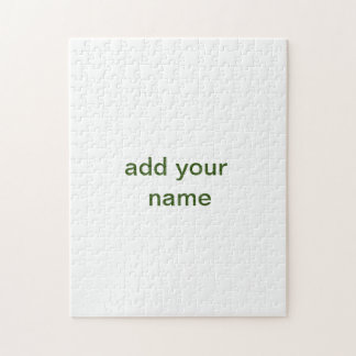 Puzzle Verde mínimo simple añadir el nombre de texto reco