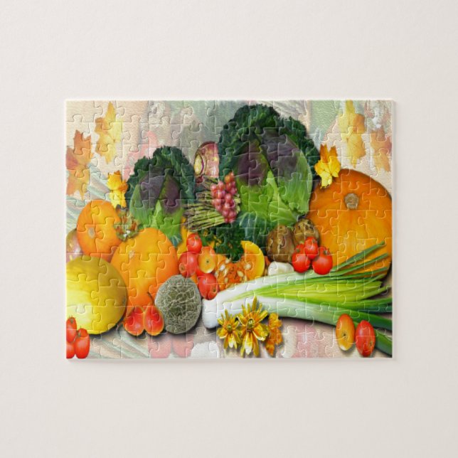 Puzzle Verduras y frutas de colores saludables (Horizontal)