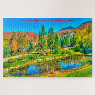 Puzzle Vermont Stowe.Felicitaciones de Navidad