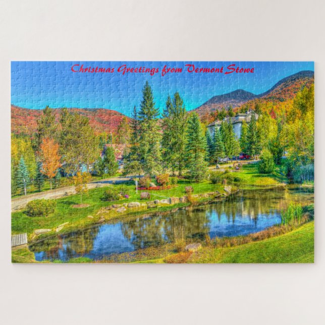 Puzzle Vermont Stowe.Felicitaciones de Navidad (Horizontal)