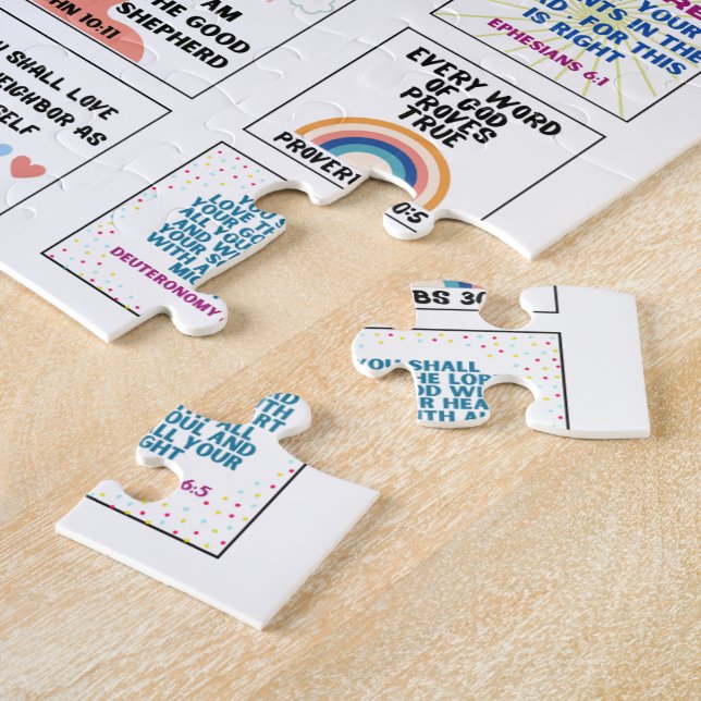 Puzzle Versículo bíblico de memoria para niños con escrit (Lado)