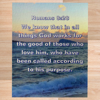 Puzzle Versículo Bíblico Soothing Romanos 8:28 Cristiano
