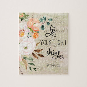 Puzzle Verso bíblico floral