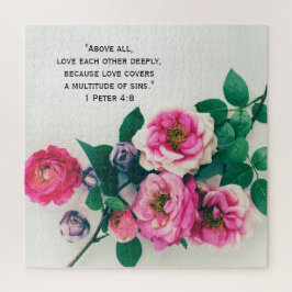 Puzzle Verso color de rosa salvaje rosado de la biblia