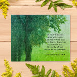 Puzzle Verso de la biblia inspiradora de Deuteronomio 31:<br><div class="desc">Sumérjase en la tranquila belleza de la naturaleza con nuestro rompecabezas de los Árboles del Bosque Verde. Con una impresionante foto de fondo de exuberante vegetación, este rompecabezas le transporta a un tranquilo refugio forestal donde los susurros de los árboles le invitan a explorar. Junto a las imágenes cautivadoras, descubra...</div>