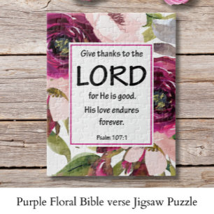 Puzzle Verso de la Biblia Purple Floral