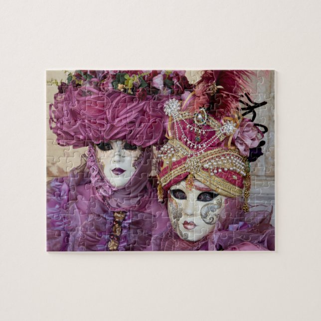 Puzzle Vestido morado de carnaval, Venecia (Horizontal)