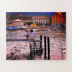 Puzzle Vevey en el lago Ginebra