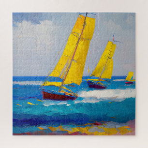 Puzzle "Vi tres barcos" Paisaje marino