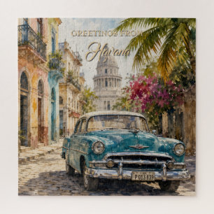 Puzzle Viajando por Cuba Vintage - Saludos desde La Haban