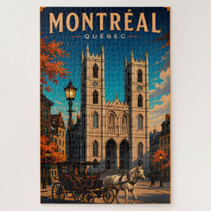 Puzzle ⛪ Viaje a Montreal Quebec Retro 🇨🇦