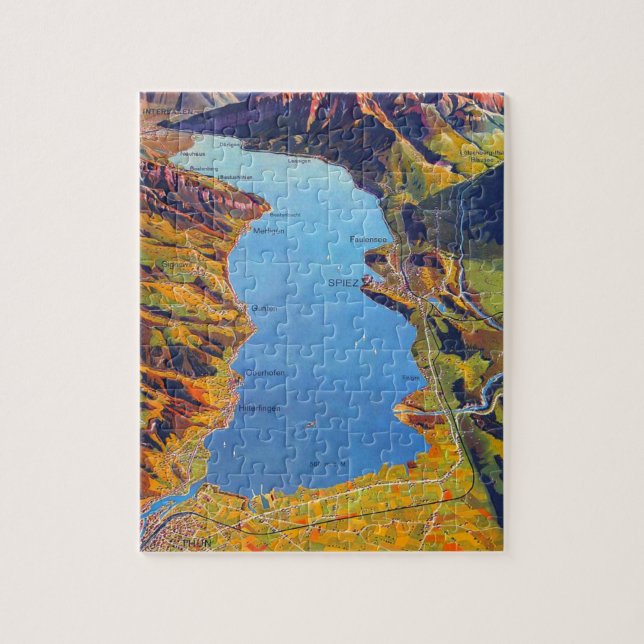 Puzzle Viaje al lago de Thun Suiza (Vertical)