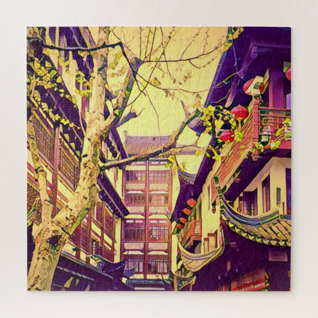 Puzzle Viaje al Viejo Shanghai Viejo Jardín Yu Yuan (Vertical)